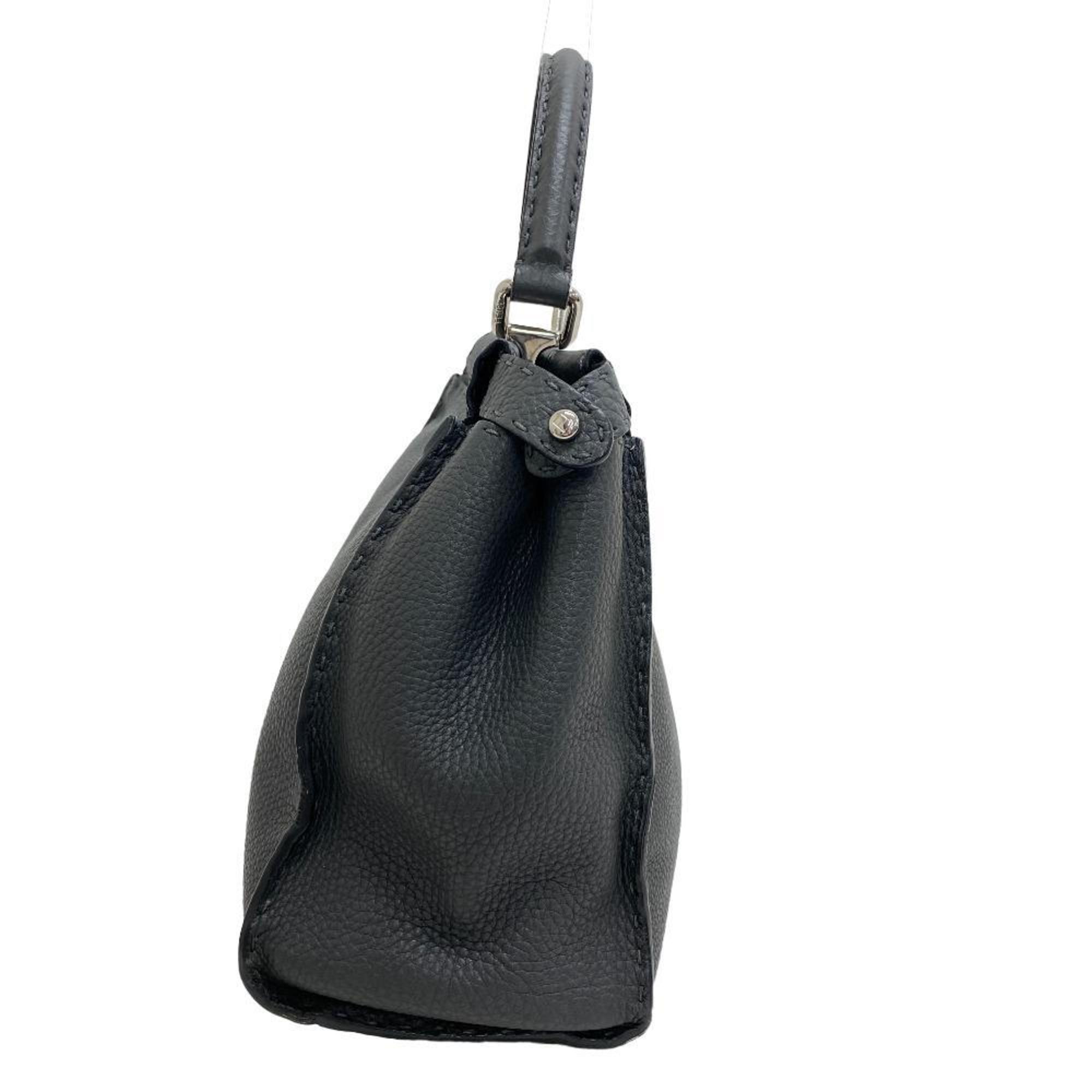 FENDI 8BN290 Peekaboo Regular Selleria Handbag Gray Women's Z0005926