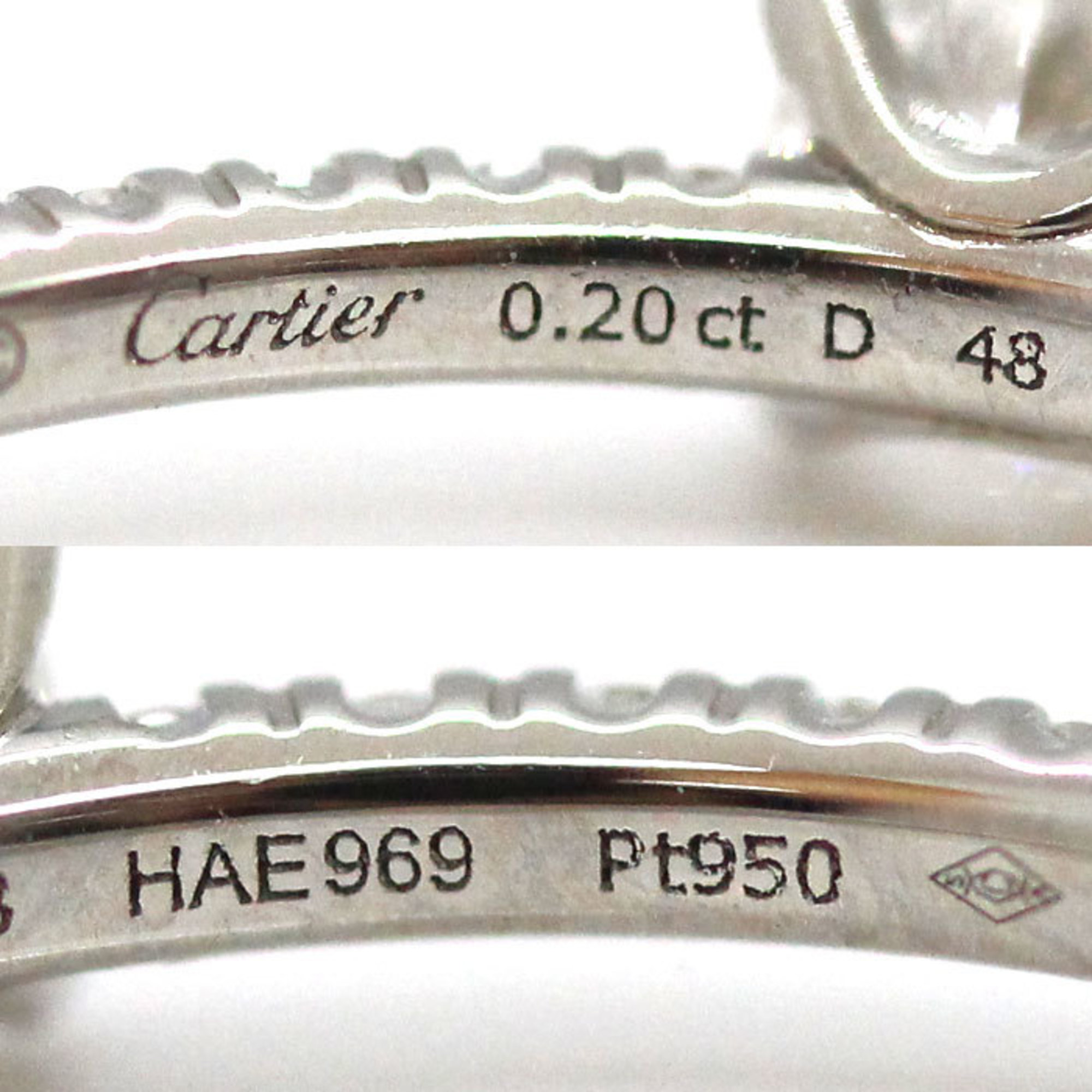 CARTIER Pt950 Platinum Etincel de Solitaire Ring N4744248 Diamond 0.20ct 48 1.7g Ladies