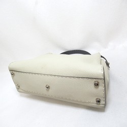 FENDI Peek-A-Boo 2way Shoulder Bag Beige leather