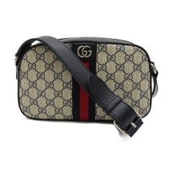 GUCCI Camera bag Beige Navy leather GG Supreme Canvas 68106496IWN4076