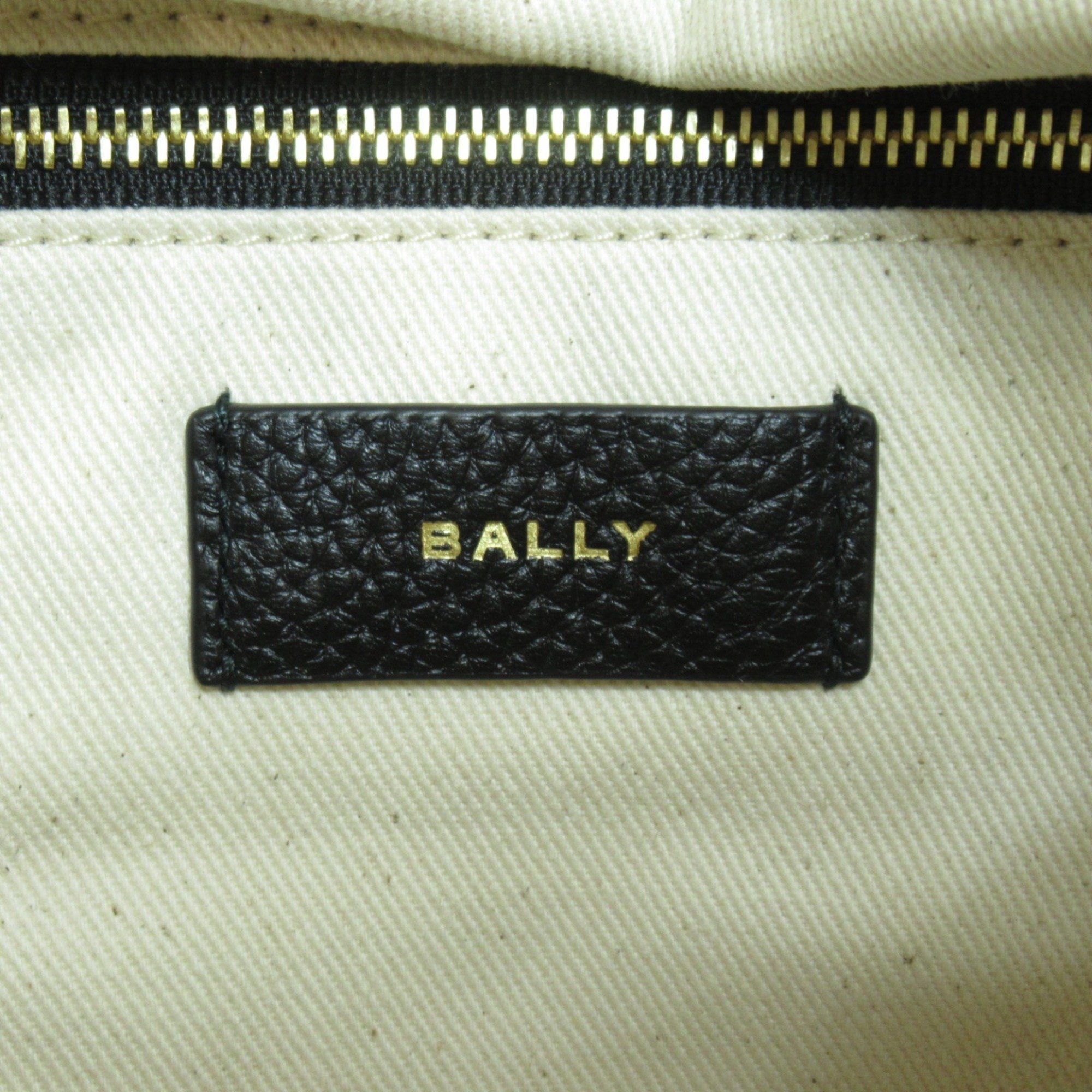 BALLY 2wayShoulder Bag BAR 8 HOURS Beige Black Fa Brique leather 6304522