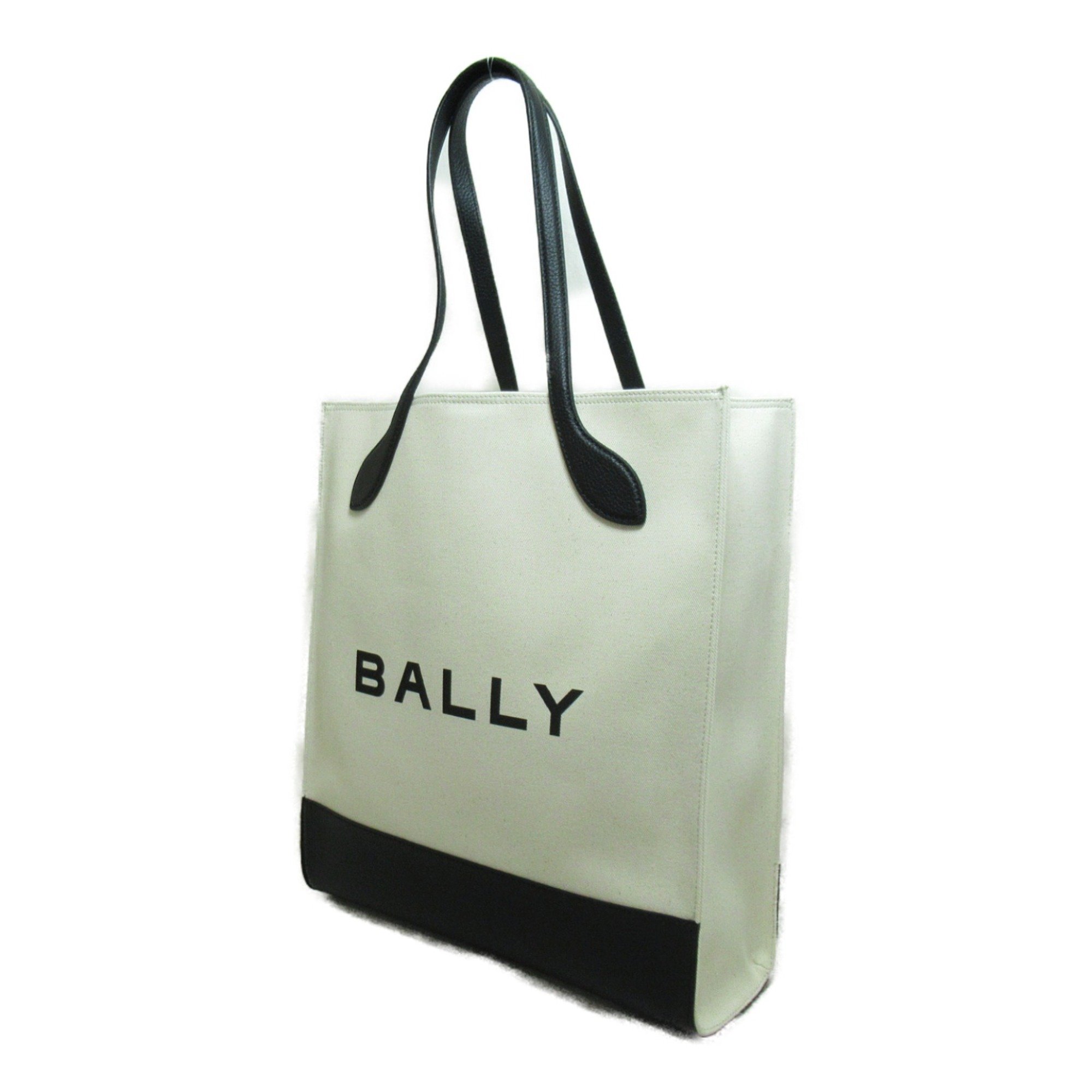 BALLY Tote Bag BAR KEEP ON NS Beige Black Fa Brique leather 6304517