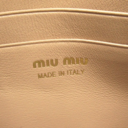 Miu Miu Accessory pouch (with handle) Beige sand Lambskin (sheep leather) 5NH0142FPPF0036