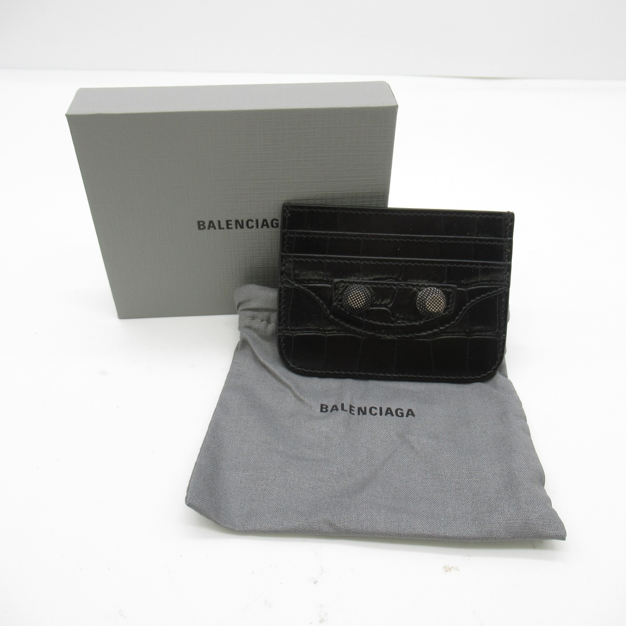 BALENCIAGA Card Case Black Calfskin (cowhide) 7151932AANA1000