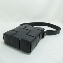 BOTTEGA VENETA Cassette Shoulder Bag Black Calfskin (cowhide) 765937VBWD38803