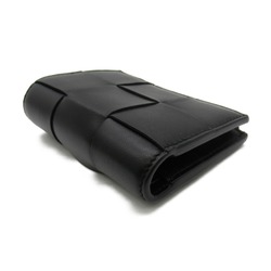 BOTTEGA VENETA Bifold zipper wallet Black leather 742698VCQC48425