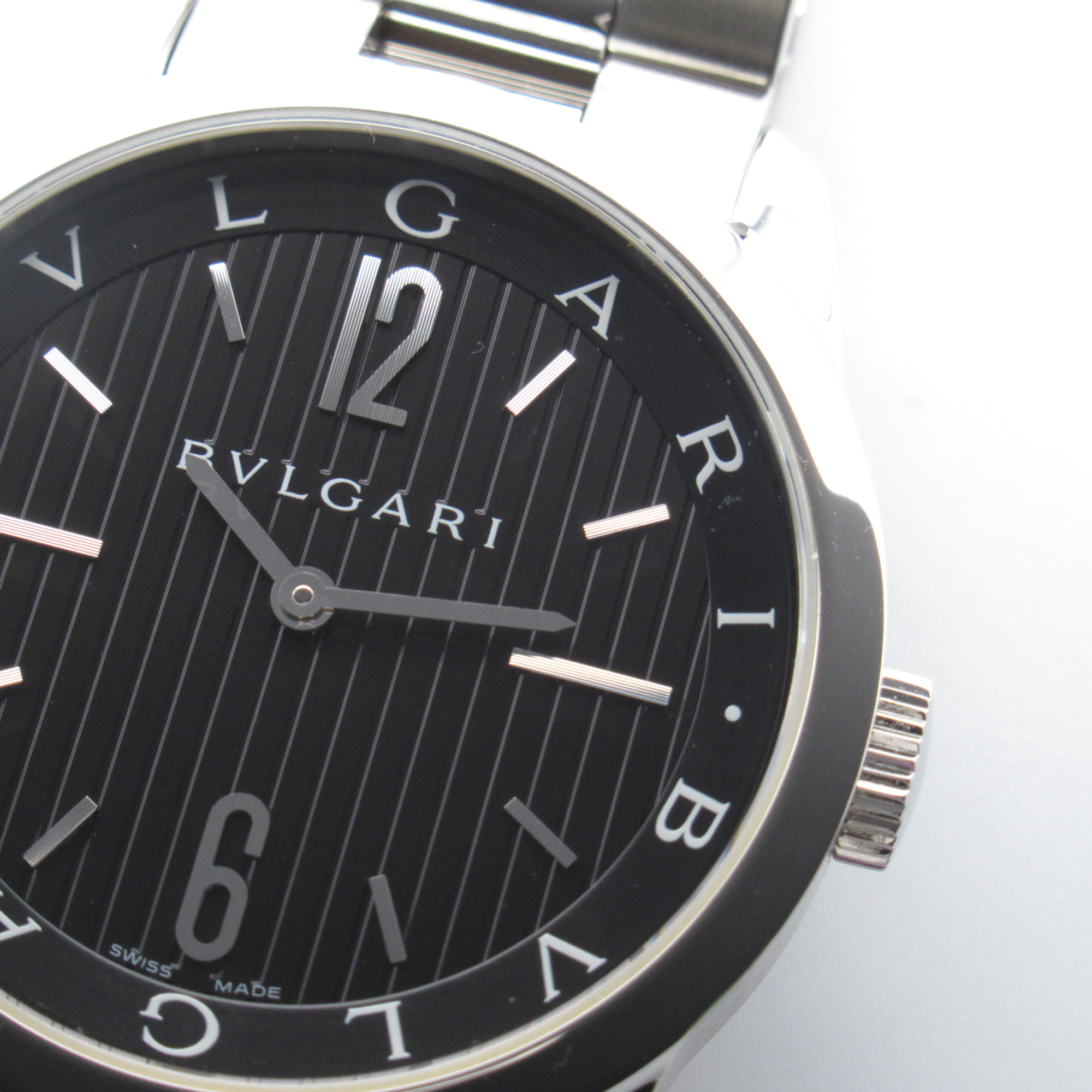 BVLGARI Solo tempo Wrist Watch ST37S Quartz Black  Stainless Steel ST37S