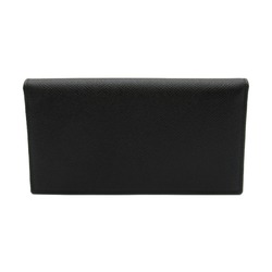 BVLGARI Bifold long wallet Black Red leather 288257