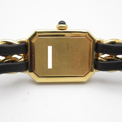 CHANEL Premiere Wrist Watch H0001 Quartz Black  Gold Plated Leather belt H0001