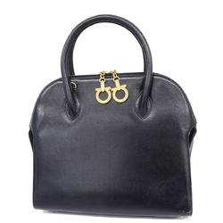 Salvatore Ferragamo Handbag Gancini Leather Black Women's