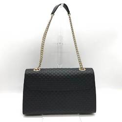 Gucci Chain Shoulder Bag Guccisima Black Leather GUCCI 449635