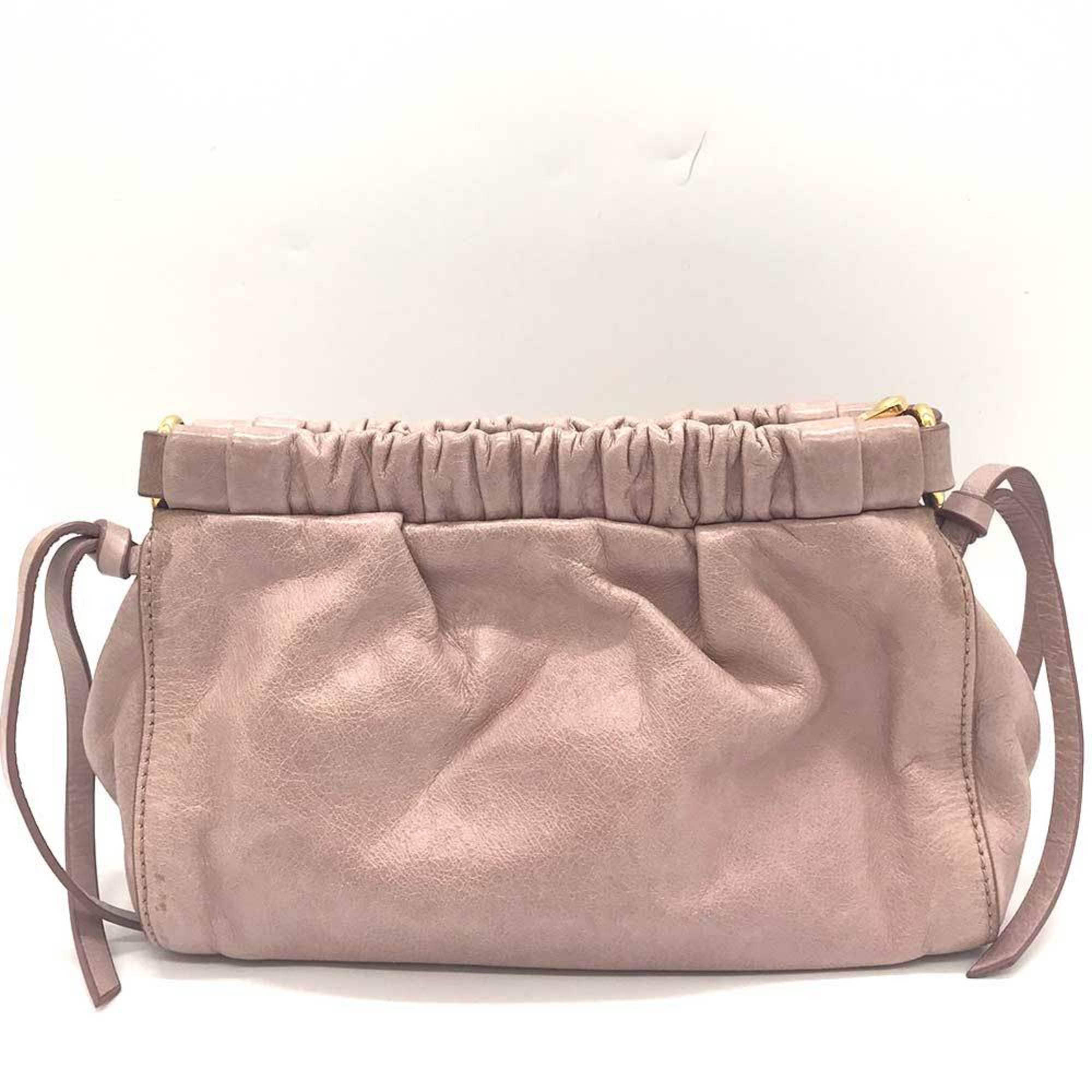 Miu Miu miu shoulder bag pink leather miumiu