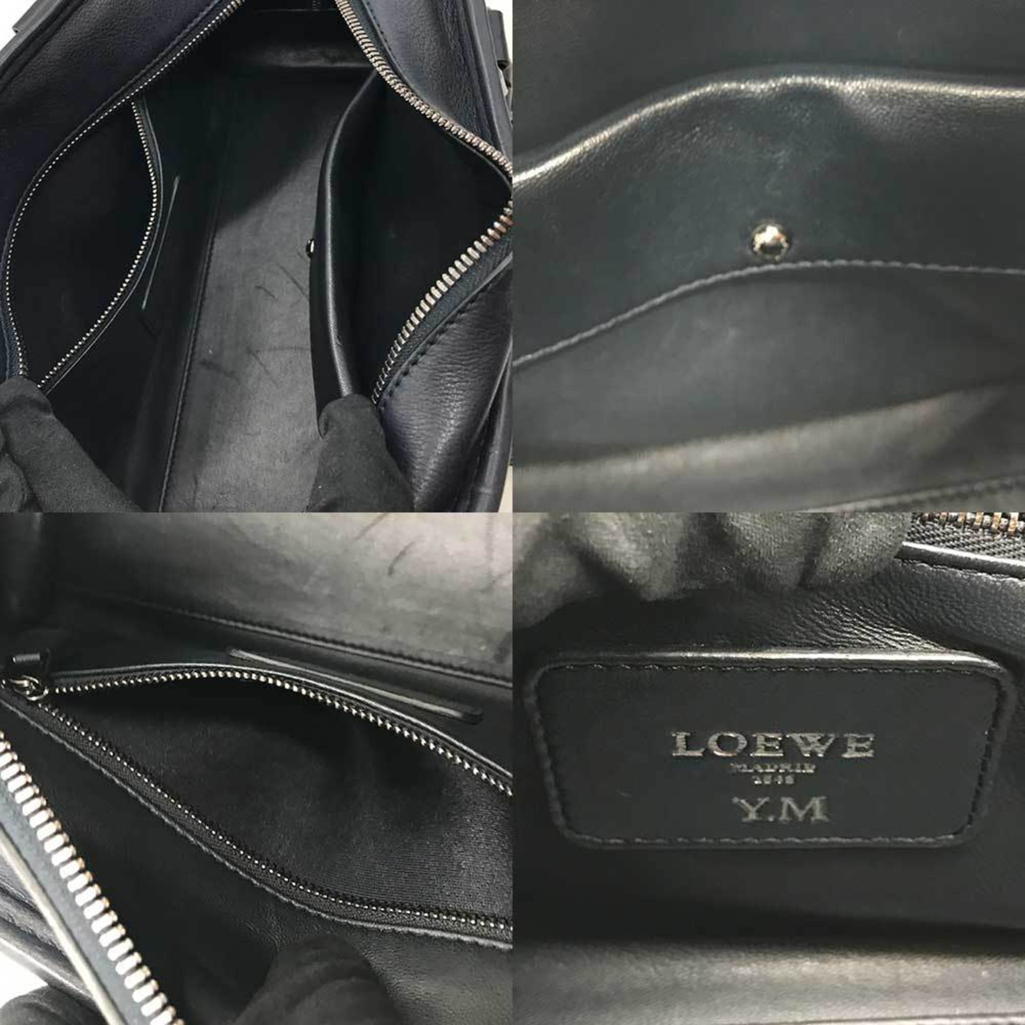 LOEWE Amazona 28 Handbag Navy AMAZONA Leather with Crochette