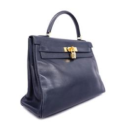 Hermes Handbag Kelly 32 〇X Engraved Voga River Navy Ladies