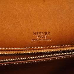 Hermes Handbag Kelly 32 □N Engraved Barenia Toile Couver Faube Tundra Ladies