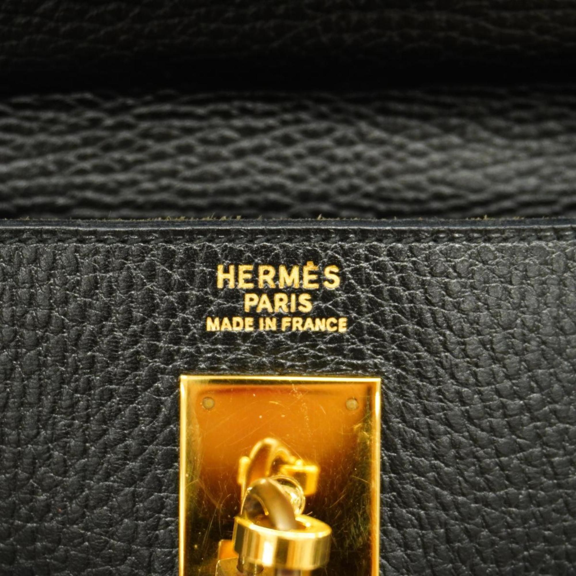 Hermes handbag Kelly 40 〇T stamp Ardennes black ladies