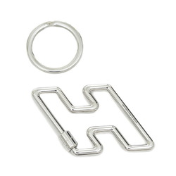 Hermes H Two Speed Keyring Keychain Silver