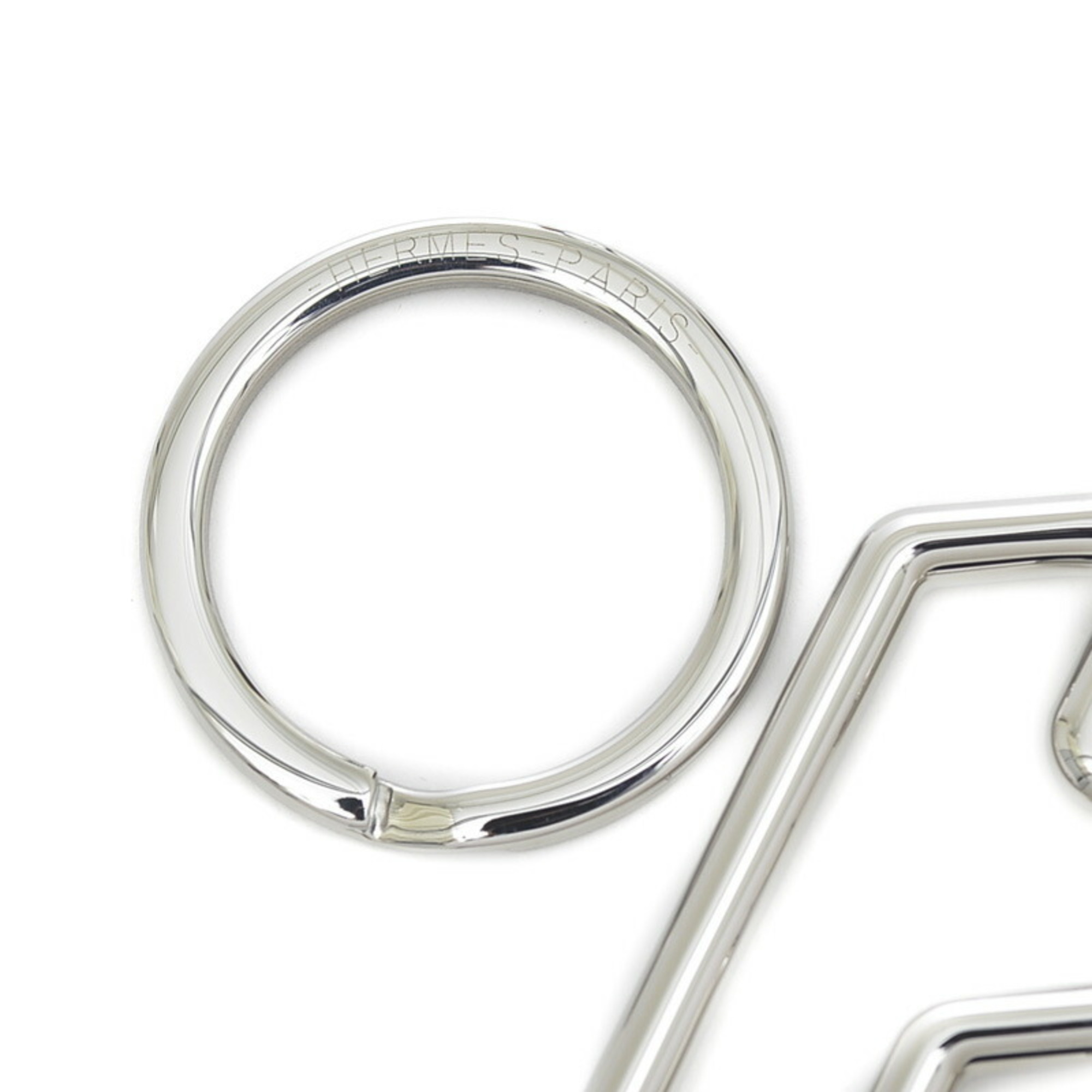 Hermes H Two Speed Keyring Keychain Silver