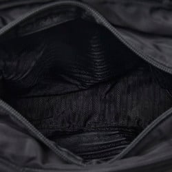 PRADA Triangle Plate Tote Bag Shoulder Black Nylon Women's