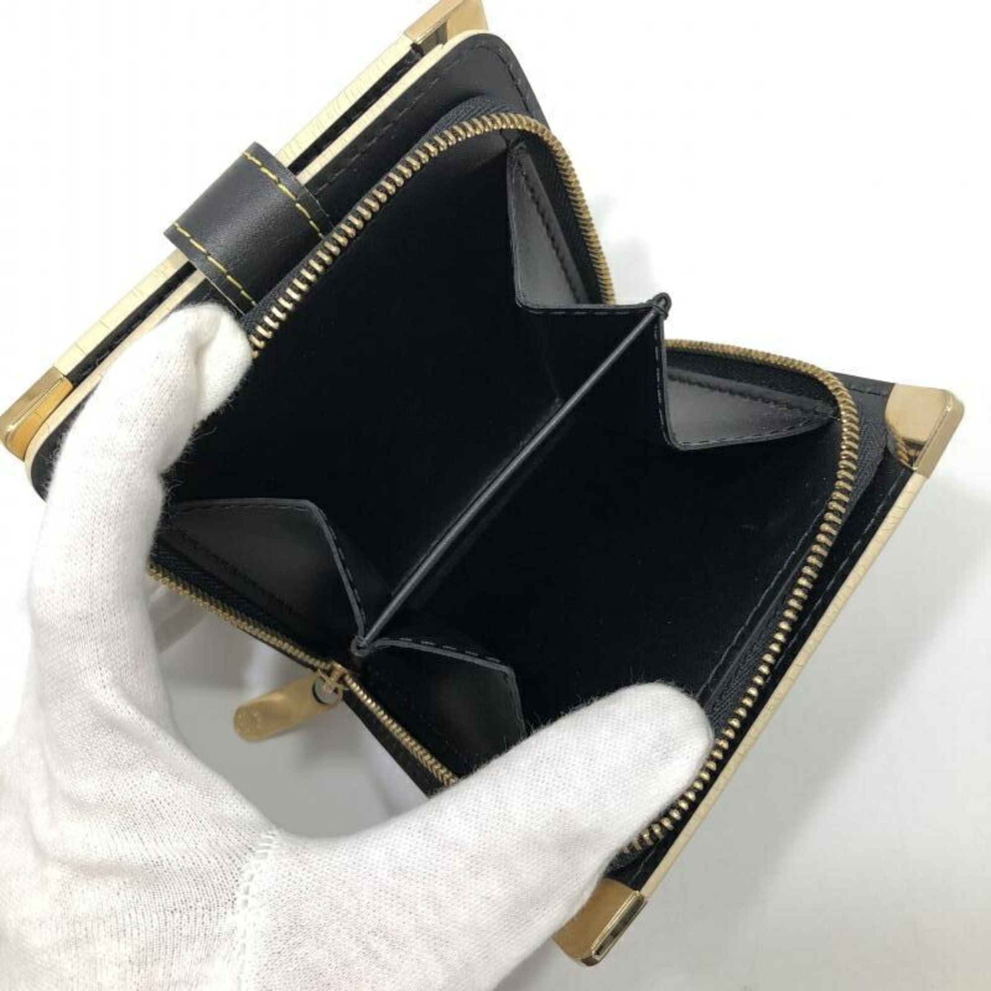 LOUIS VUITTON Suhari Compact Zip Wallet Black M91828 R-B Louis Vuitton