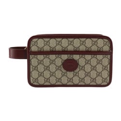 GUCCI Gucci Interlocking G Second Bag 625764 GG Supreme Canvas Leather Beige Brown Clutch Pouch