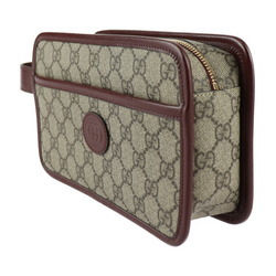 GUCCI Gucci Interlocking G Second Bag 625764 GG Supreme Canvas Leather Beige Brown Clutch Pouch