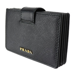 PRADA Saffiano Metal Card Case 1MC211 Leather Black Business Holder
