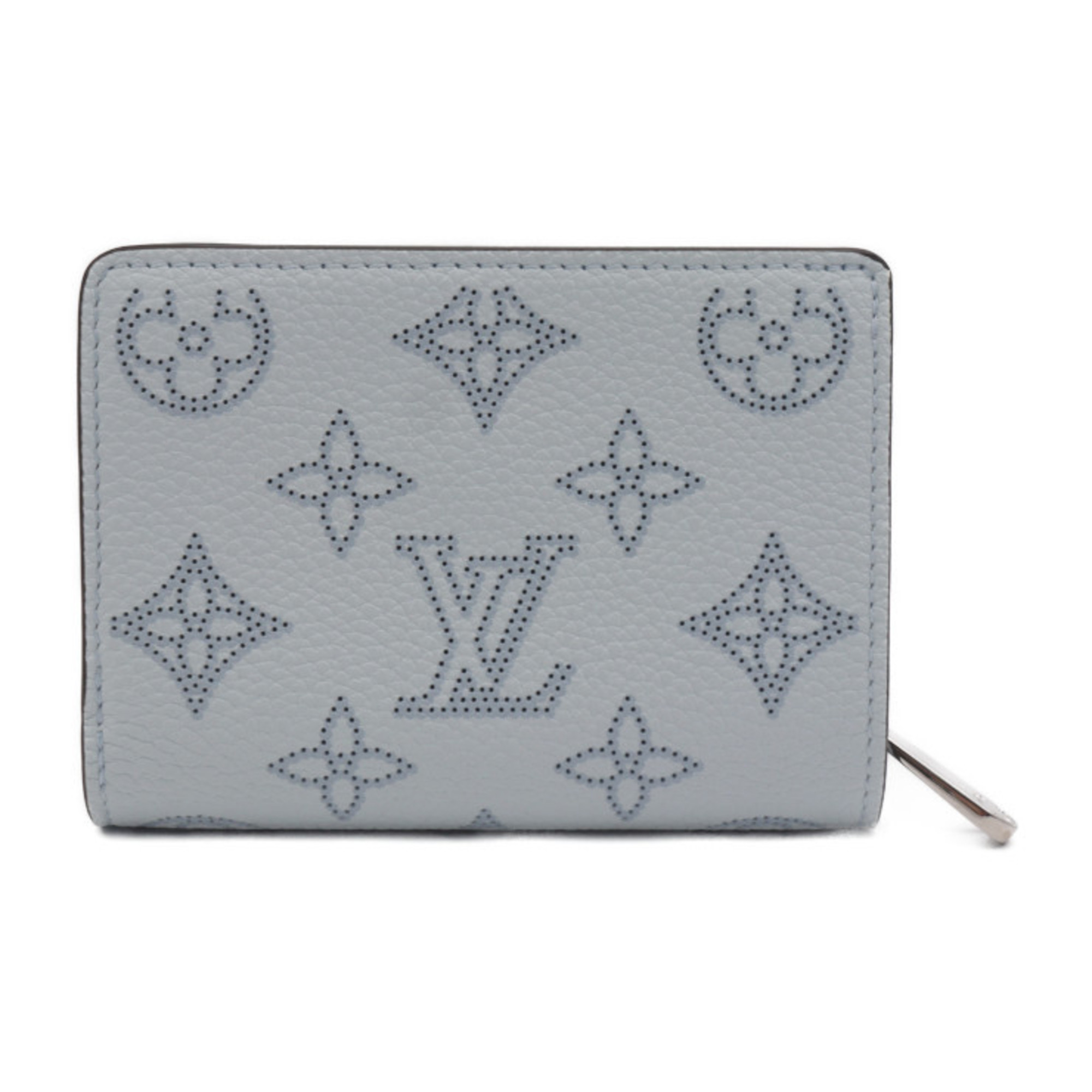 LOUIS VUITTON Portefeuille Bifold Wallet M82330 Monogram Mahina Leather Denim Round Vuitton