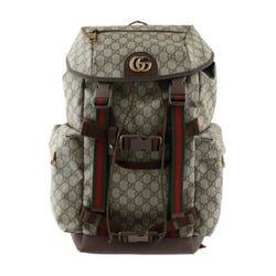 GUCCI Gucci Skateboard Backpack GG Marmont Rucksack/Daypack 690999 Supreme Canvas Leather Beige Brown Web Stripe