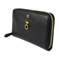 FENDI By the Way Long Wallet 8M0299 Leather Black Round