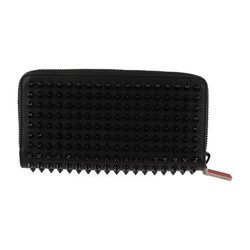 Christian Louboutin PANETTONE Long Wallet 1165044 Calf Leather Black Round Spike Studs