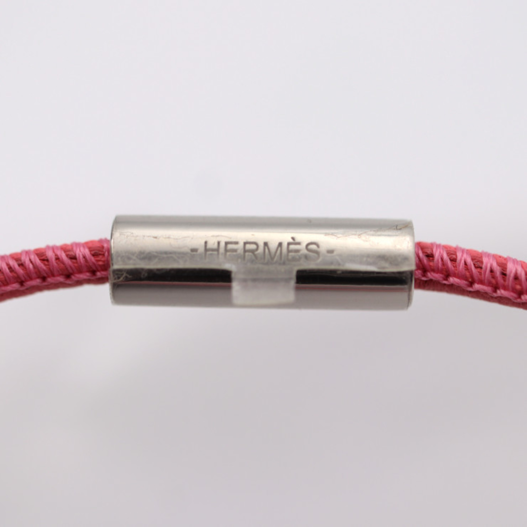 HERMES Pendant H Equipe Nautic Necklace 000008FL Buffalo Horn Lacquer TROPIQUE Pink Multicolor