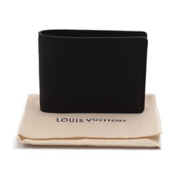 LOUIS VUITTON Louis Vuitton Portefeuille Multiple Monogram Bi-fold Wallet M82072 Taurillon Leather Black Billfold