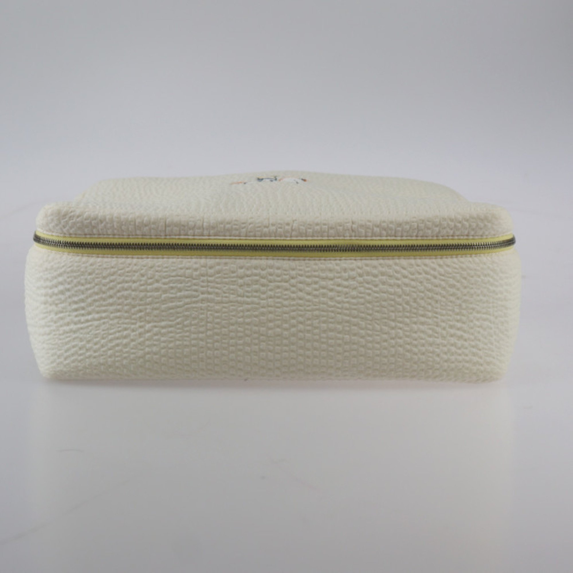 HERMES Cabriole To-Go Handbag 103472M Cotton Canvas Cream Pouch Toiletry Bag Medium Alice Chervin