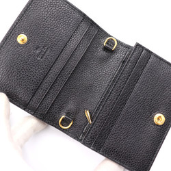 GUCCI Zumi Chain Wallet Bi-fold 570660 Leather Black Horsebit Compact