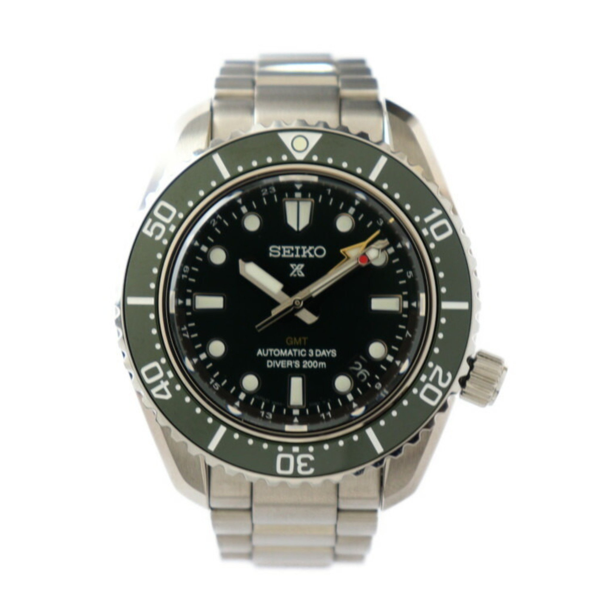 SEIKO Prospex Diver Scuba Watch SBEJ009 / 6R54-0DD0 Stainless Steel Silver Green Dial Mechanical Divers 1968 Heritage GMT Automatic Winding