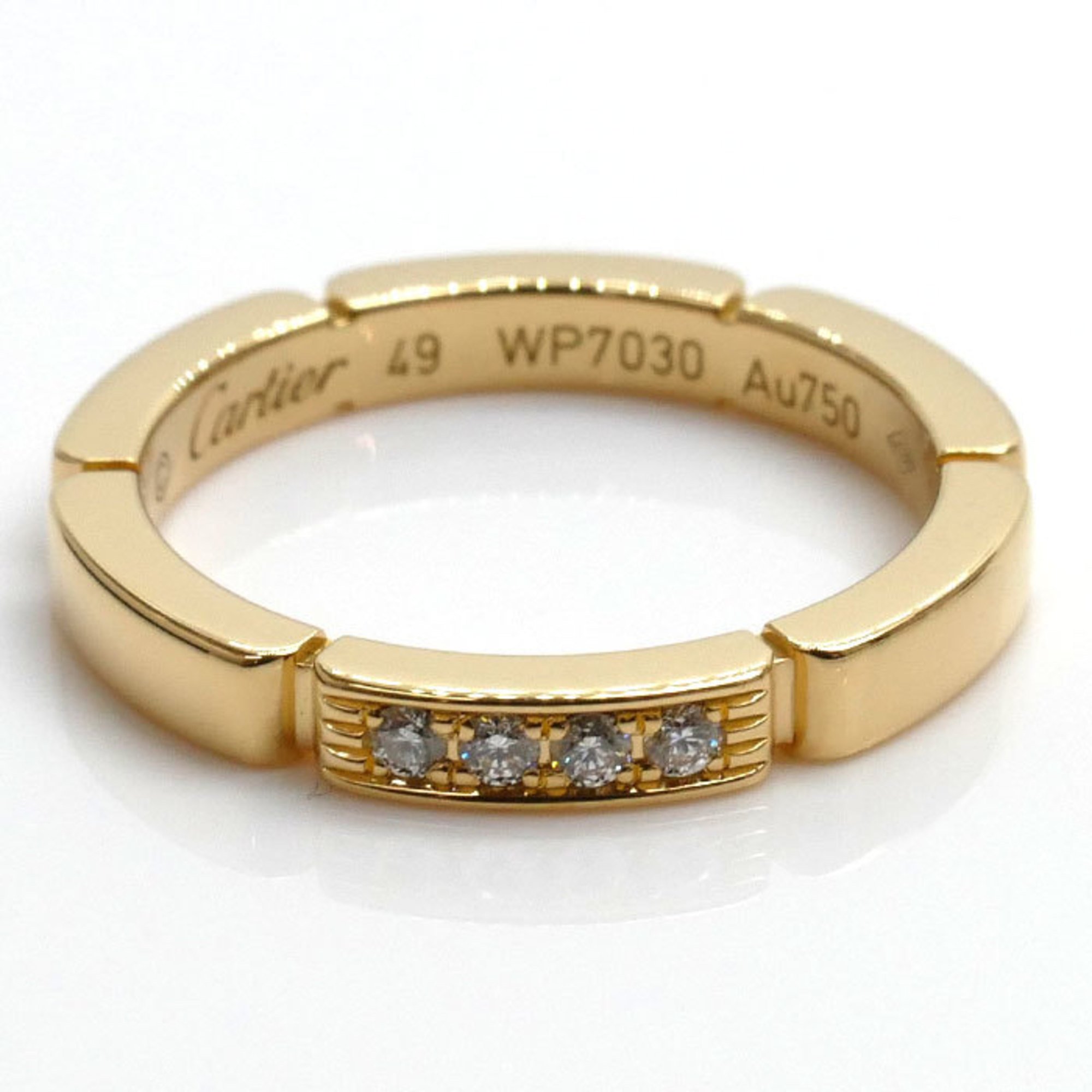 CARTIER K18YG Yellow Gold Maillon Panthère 4P Diamond Ring B4080349 49 3.8g Ladies