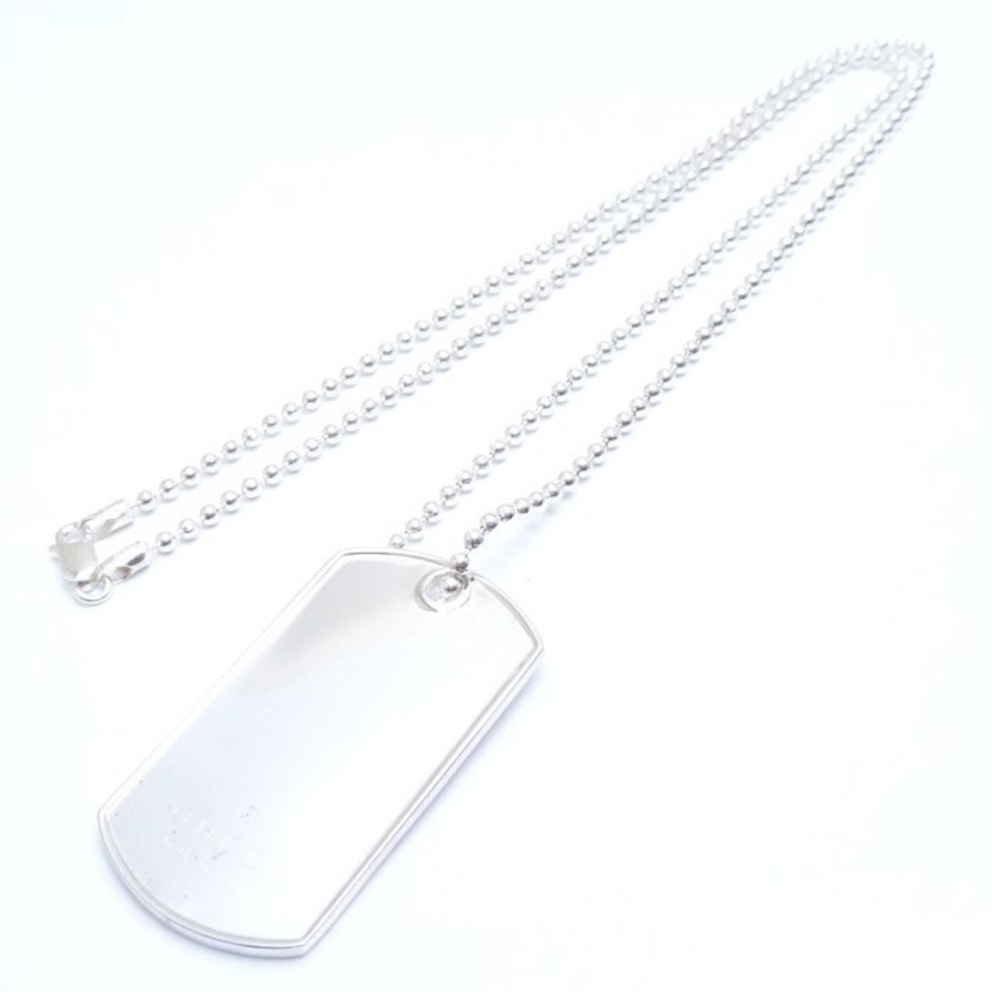 GUCCI dog tag plate pendant necklace silver 925 291266