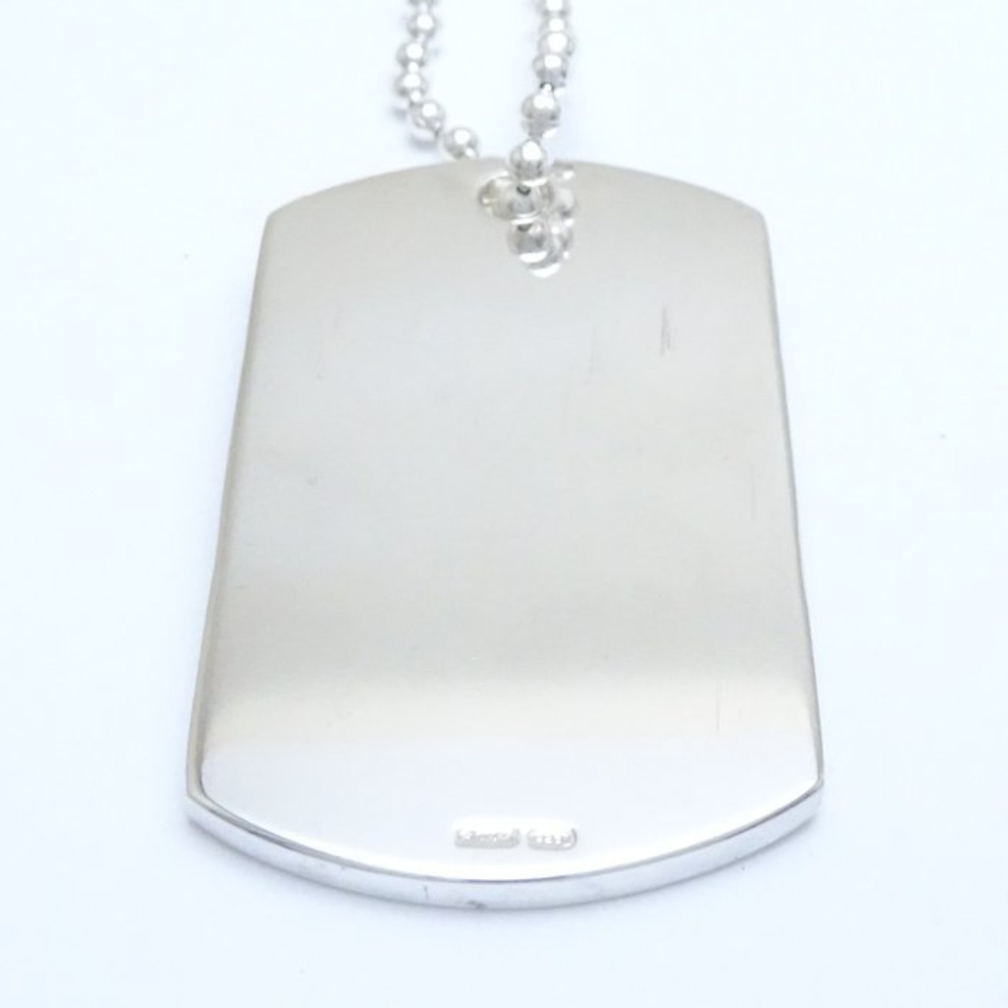 GUCCI dog tag plate pendant necklace silver 925 291266