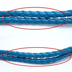 BOTTEGA VENETA Intrecciato leather bracelet blue 113546 x silver 925 291415