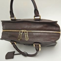 LOEWE Amazona 28 Handbag Anagram Leather Brown 251571