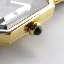 CHANEL Premiere L Wrist Watch H0001 Quartz Black  Gold Plated Leather belt H0001