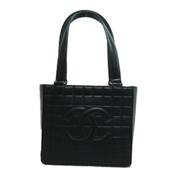 CHANEL Chocolate bar Tote Bag Black Lambskin (sheep leather) A17809