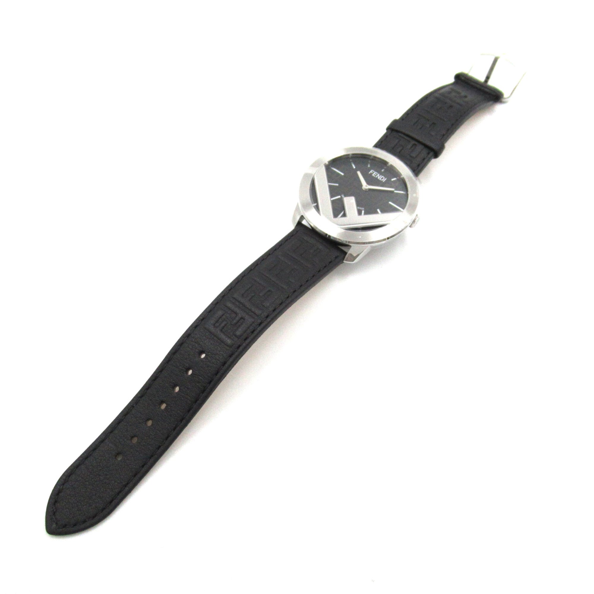FENDI Ehuise Fendi Wrist Watch FOW972A17OF0ABB Quartz Black Silver Stainless Steel leather FOW972A17OF0ABB