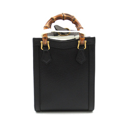 GUCCI Diana Mini Tote Bag Black leather 739079DJ24T1092