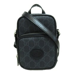 GUCCI Interlocking G mini bag Black GG canvas 672952