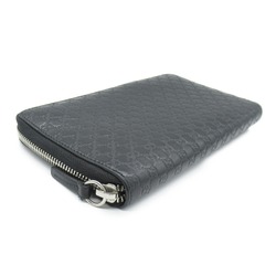 GUCCI Micro Guccishima round long wallet Black leather 391465