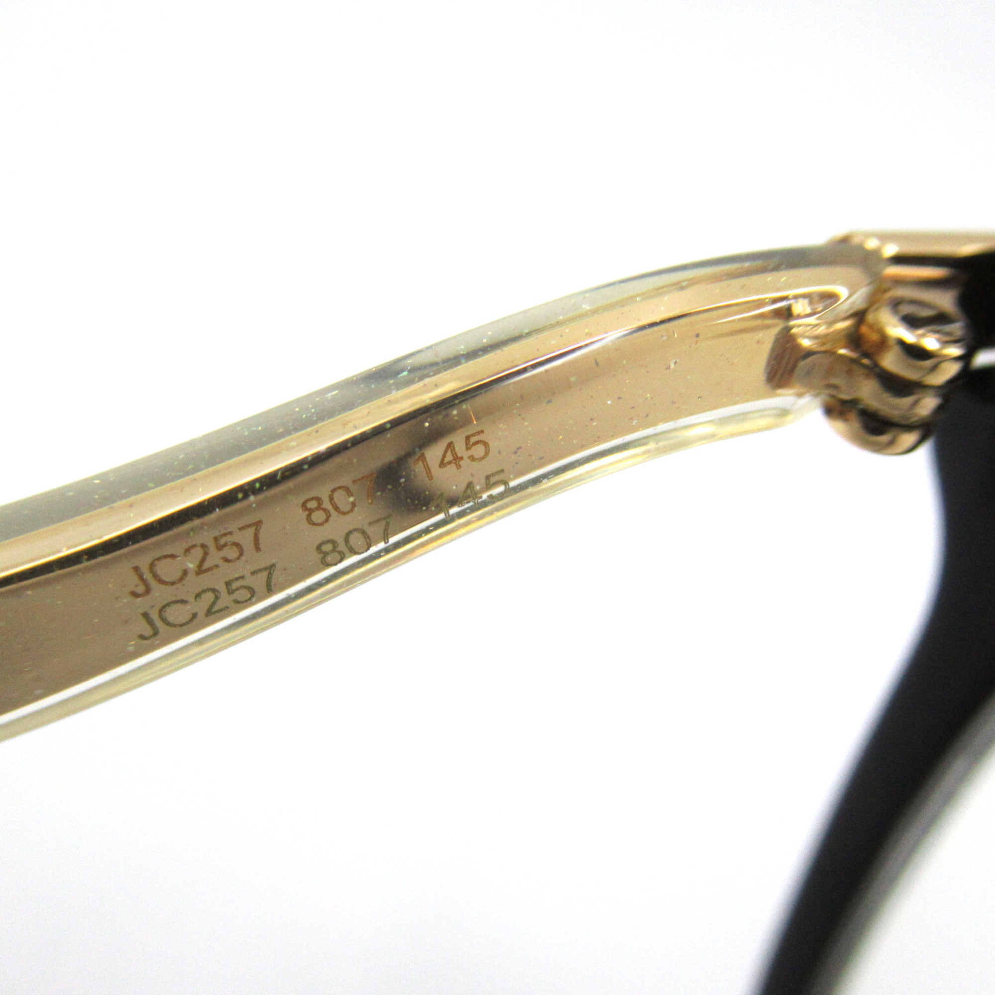 JIMMY CHOO Date Glasses Glasses Frame Black Gold Stainless Steel Plastic 257 807(55)