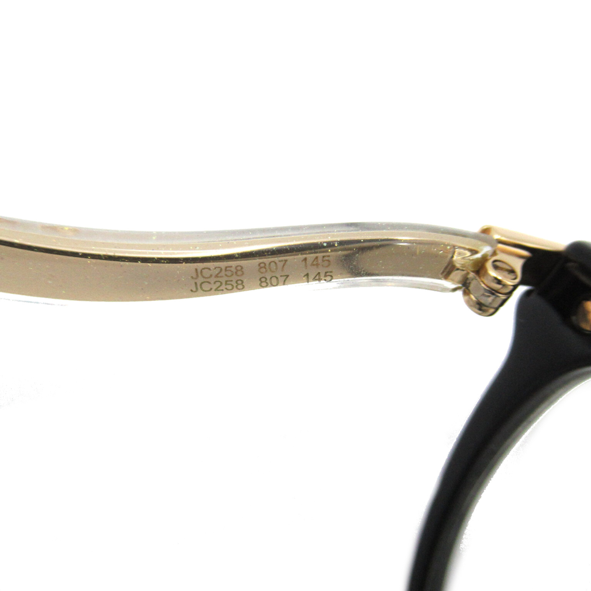 JIMMY CHOO Date Glasses Glasses Frame Black Gold Stainless Steel Plastic 258 807(54)