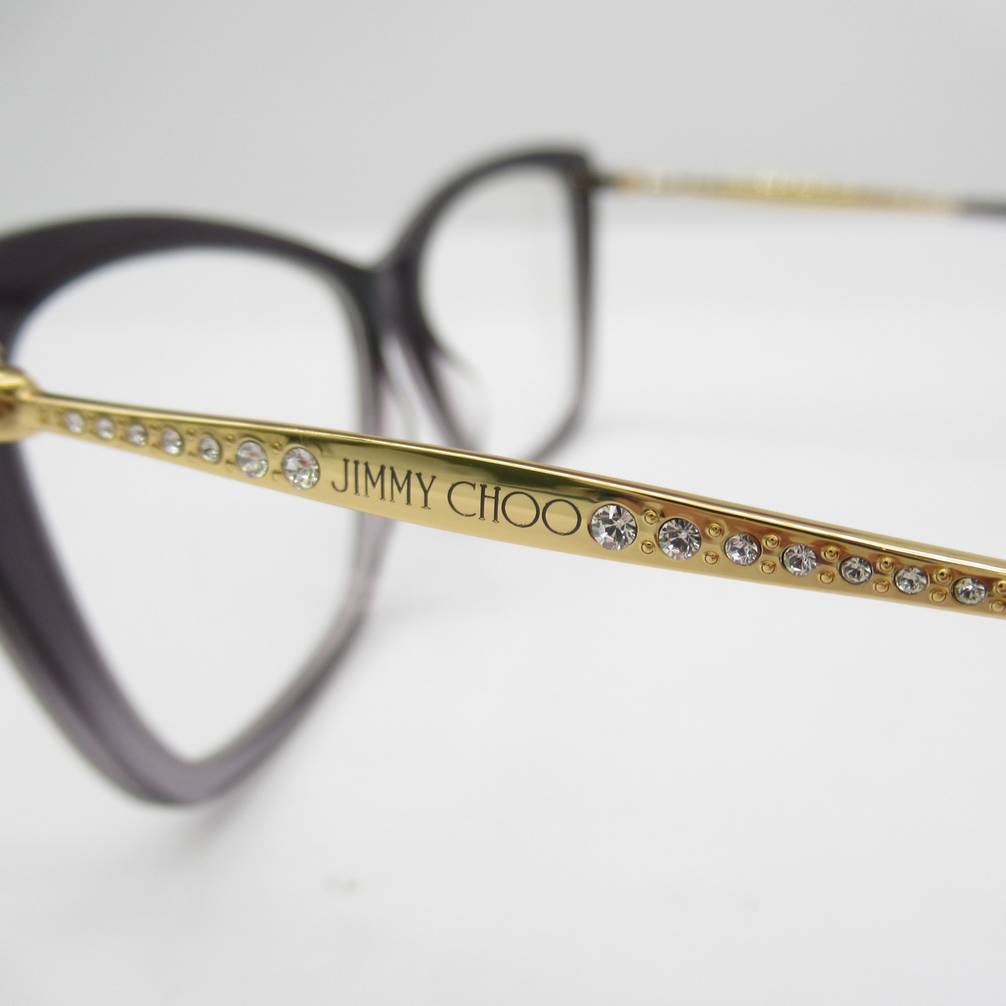 JIMMY CHOO Date Glasses Glasses Frame Black Stainless Steel Plastic 297 KB7(54)